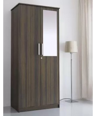 Flipkart Perfect Homes Julian Engineered Wood 2 Door Wardrobe with mirror walnut