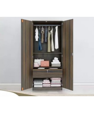 Flipkart Perfect Homes Julian Engineered Wood 2 Door Wardrobe with mirror walnut