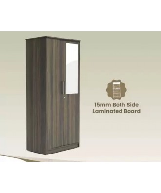 Flipkart Perfect Homes Julian Engineered Wood 2 Door Wardrobe with mirror walnut