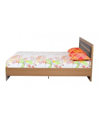 Cyril Engineered Wood Queen Size Bed in Teak Finish