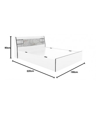 Marbito Engineered Wood King Size Box Storage Bed in White Finish