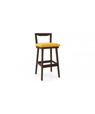 Homer bar stool (walnut finish, yellow)