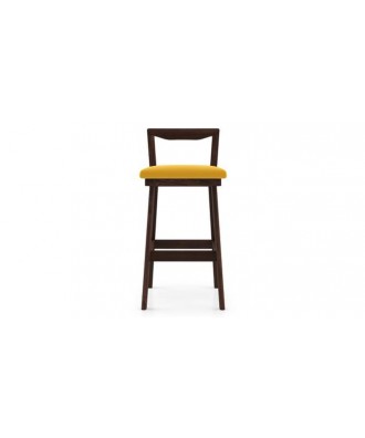 Homer bar stool (walnut finish, yellow)