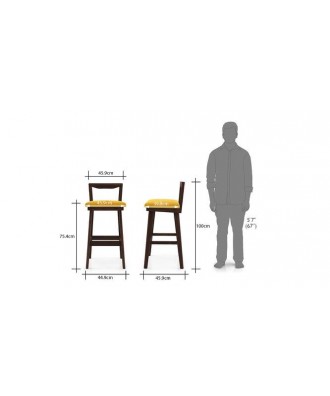 Homer bar stool (walnut finish, yellow)