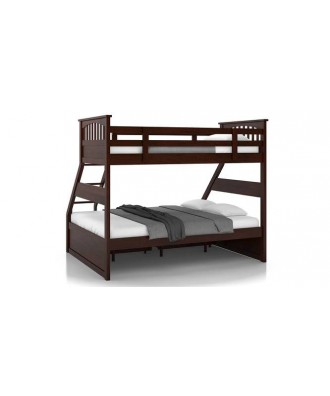 Barnley single over queen storage bunk bed in Dark walnut finish (queen bed size, dark walnut finish)