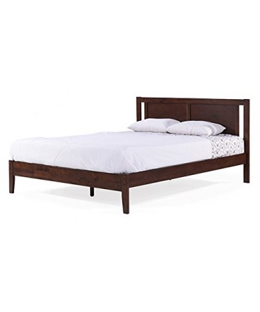 Brandenberg Solid Wood King Size Non Storage Bed in Dark Walnut Finish