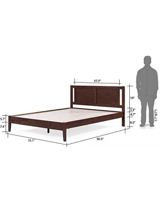 Brandenberg Solid Wood King Size Non Storage Bed in Dark Walnut Finish