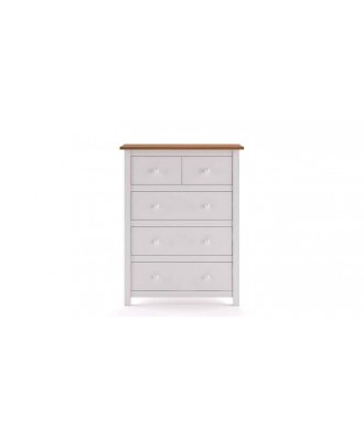 Evelyn chest of 5 drawers (white finish)