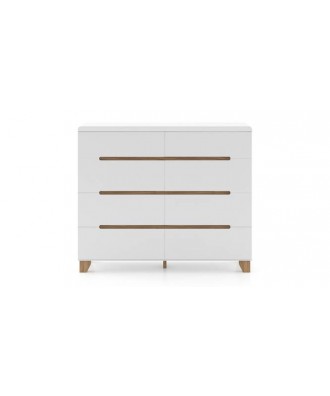 Oslo high gloss chest of Eight Drawers (white finish)