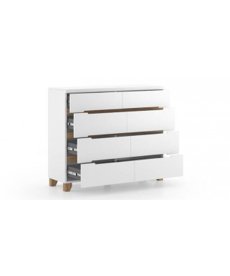 Oslo high gloss chest of Eight Drawers (white finish)