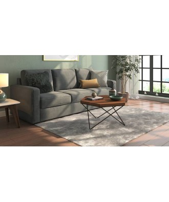 Dyson Abstract Metal Coffee Table in Teak Finish