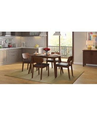 Lawson Solid Wood 4 Seater Dining Table Walnut Finish (Only Table)