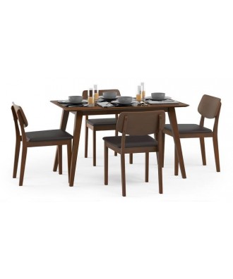 Lawson Solid Wood 4 Seater Dining Table Walnut Finish (Only Table)