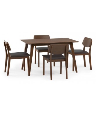 Lawson Solid Wood 4 Seater Dining Table Walnut Finish (Only Table)