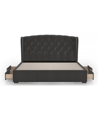 Bornholm Upholstered Storage Bed (Bed Size : King; Colour : Grey