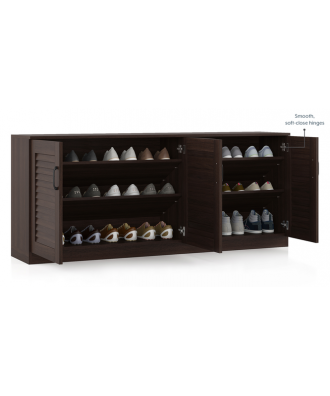 Bennis shoe cabinet(Dark walnut finish, 21 pair capacity, without seating configuration)