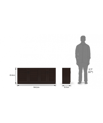 Bennis shoe cabinet(Dark walnut finish, 21 pair capacity, without seating configuration)