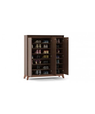 Webster 48 Pair Shoe Rack in Walnut Finish