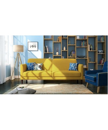 Felicity 3 Seater Sofa cum Bed In Yellow Colour