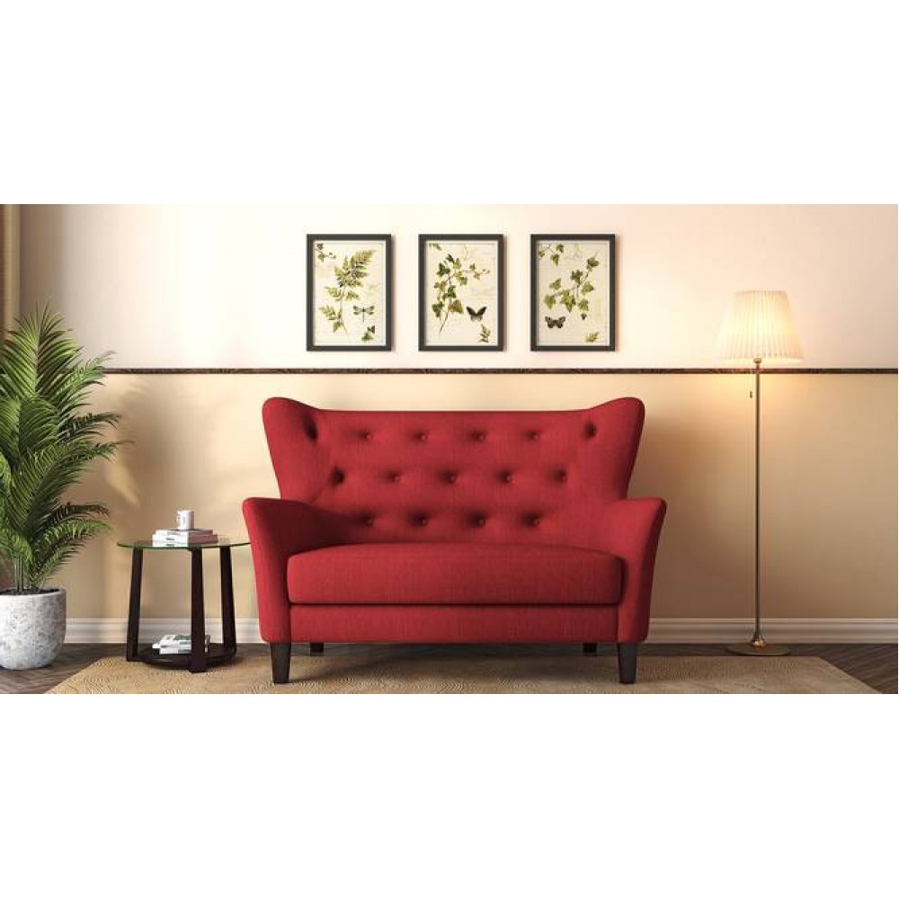 Frida 2 Seater Fabric Loveseat in Salsa Red Colour