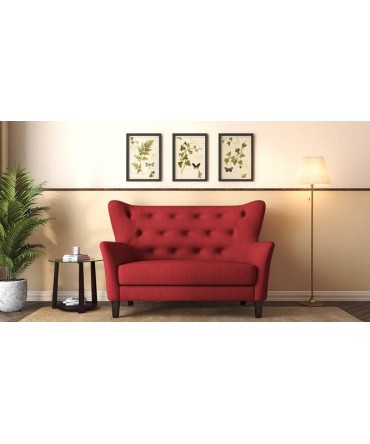 Frida 2 Seater Fabric Loveseat in Salsa Red Colour