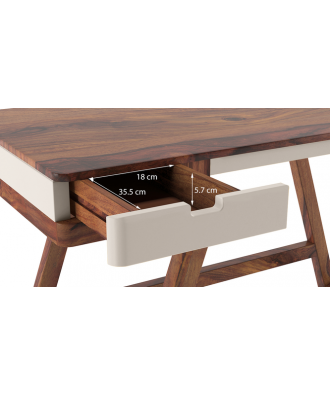 Truman study table(Teak finish, creamy crust)