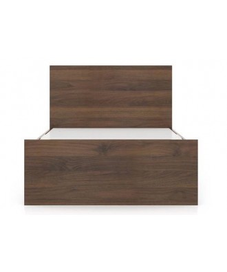 Zoey Engineered Wood Single Size Box Storage Bed In Classic Walnut Finish