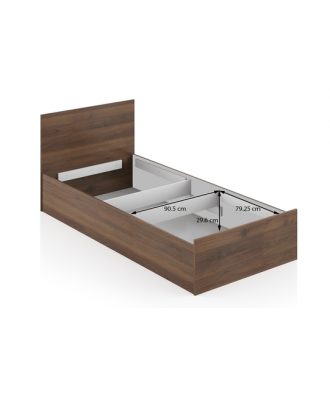 Zoey Engineered Wood Single Size Box Storage Bed In Classic Walnut Finish