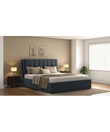 Bornholm Upholstered Storage Bed (Bed Size : King; Colour : Grey