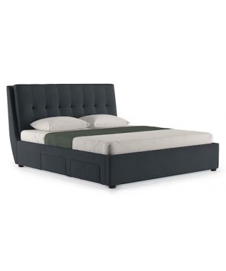 Bornholm Upholstered Storage Bed (Bed Size : King; Colour : Grey