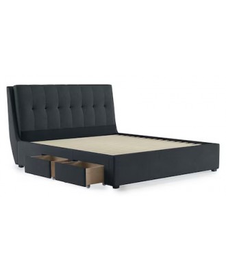 Bornholm Upholstered Storage Bed (Bed Size : King; Colour : Grey